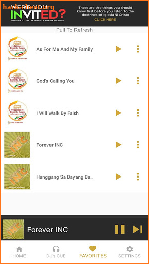 INC Playlist screenshot