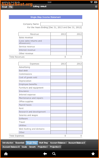 Income Statement screenshot