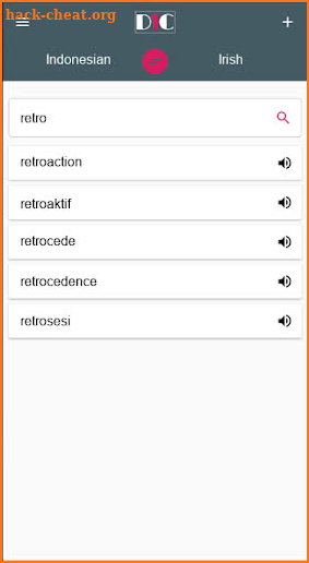 Indonesian - Irish Dictionary (Dic1) screenshot