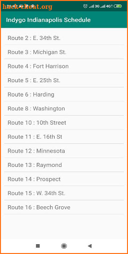 Indygo Bus Schedule screenshot