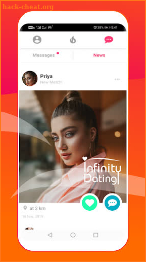 Infinity dating screenshot