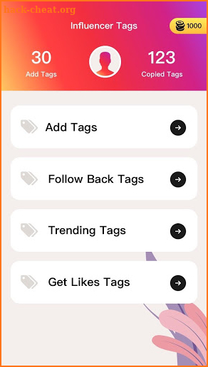 Influencer Tags for Followers screenshot