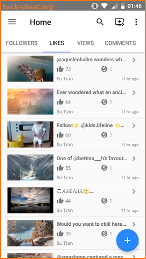 insta-X: Follower, like, view and comment exchange screenshot