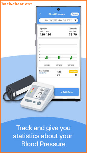 Instant blood pressure tracker screenshot