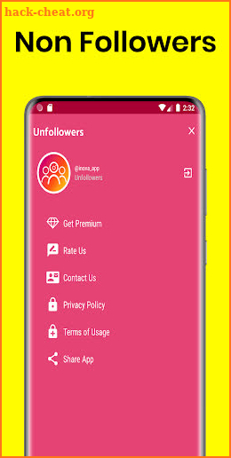 InstaReport Analysis Followers & Unfollowers screenshot