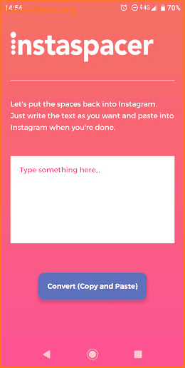 Instaspacer screenshot