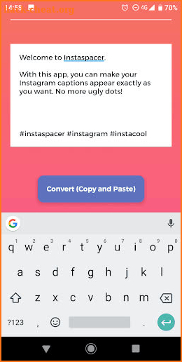 Instaspacer screenshot