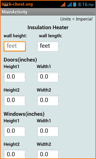 Insulation Calculator screenshot