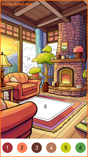 Interior Color by Number Book screenshot