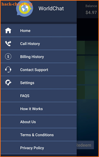 International calling VoIP: WorldChat App screenshot