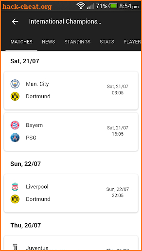 International Champions Cup - Live Score & Fixture screenshot