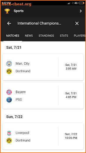 International Champions Cup Live Scores & Fixtures screenshot