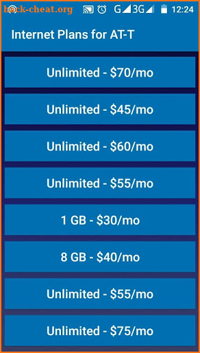 Internet Plan for AT&T screenshot