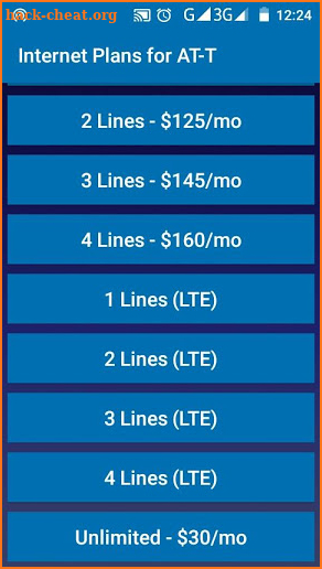 Internet Plan for AT&T screenshot