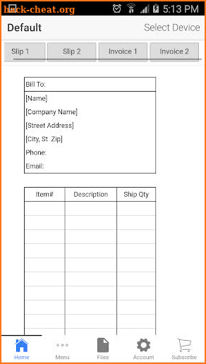 Invoice and Packing Slip screenshot