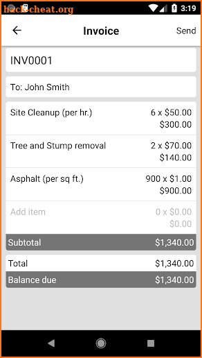 Invoice Simple Lite screenshot