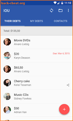 IOU - debt manager screenshot