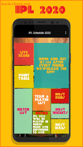 IPL 2020 Schedule screenshot