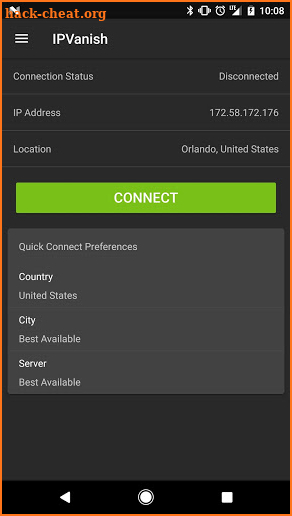 IPVanish VPN screenshot