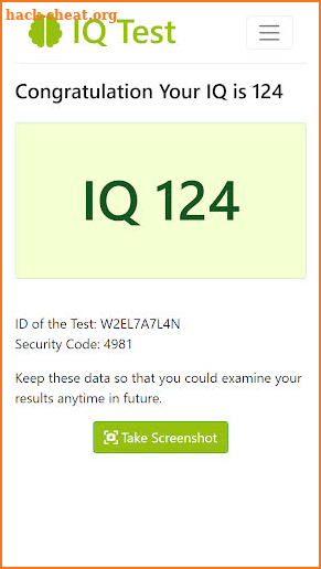 IQ Test screenshot