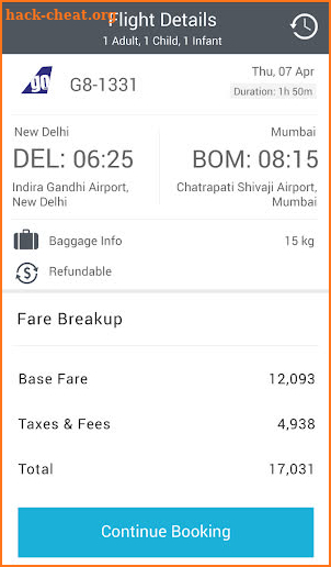 IRCTC AIR screenshot