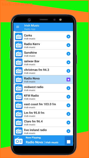 Irish music radio screenshot