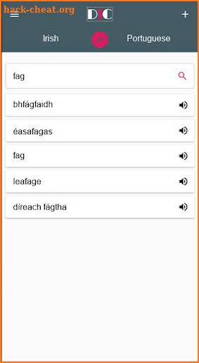 Irish - Portuguese Dictionary (Dic1) screenshot