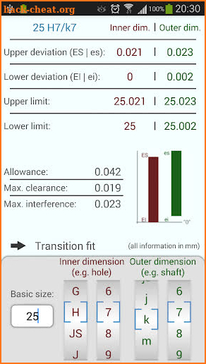 ISO Tolerances (DIN ISO 286-1) screenshot