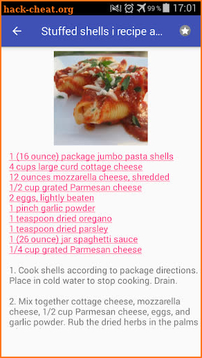 Italian recipes with photo offline screenshot