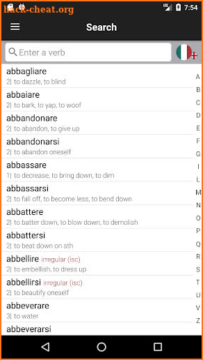 Italian Verbs & Conjugation - VerbForms Italiano screenshot