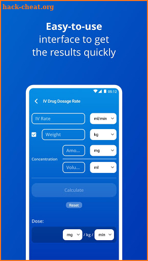 IV Dosage and Rate Calculator screenshot