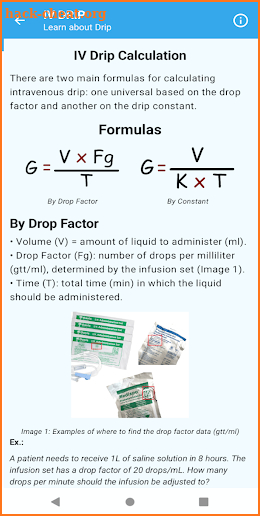 IV drip Infusion Calculator screenshot