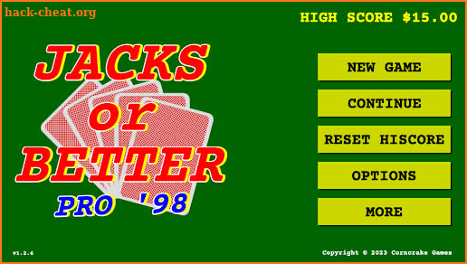 Jacks or Better Pro 98 Poker screenshot