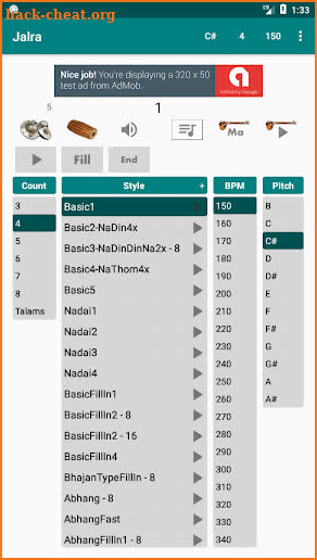 Jalra - Carnatic Mridangam - Metronome screenshot