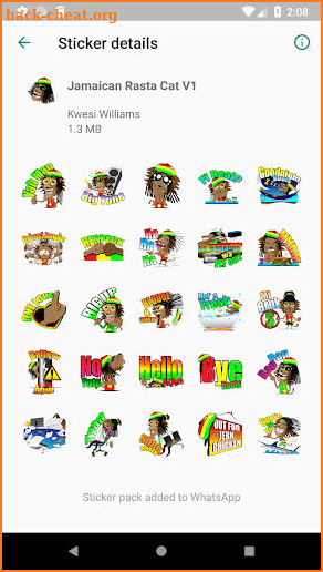 Jamaican Rasta Cat Stickers - WAStickerApps screenshot