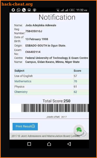 Jamb Result Checker screenshot