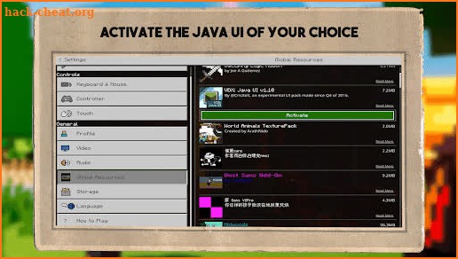 Java UI Texture Pack Mod MCPE screenshot