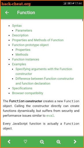 JavaScript Reference screenshot