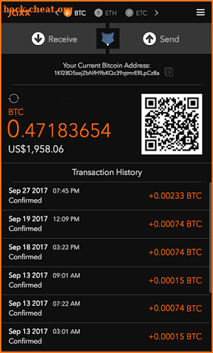 Jaxx Blockchain Wallet screenshot