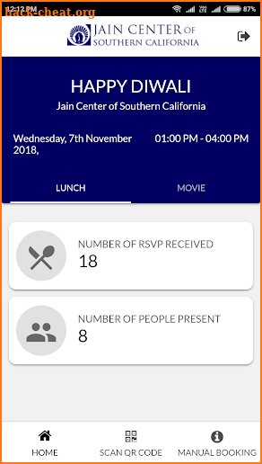 JCSC Check In screenshot