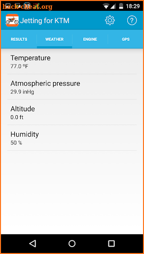 Jetting For KTM dirt bike screenshot