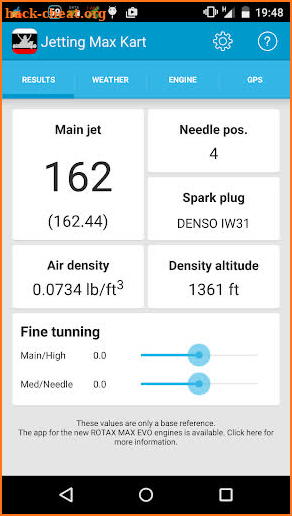 Jetting Max Kart for Rotax screenshot