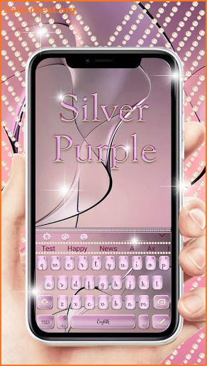 Jewelry Silver Purple Keyboard Theme screenshot