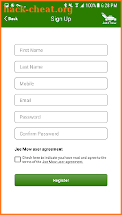 Joe Mow App screenshot