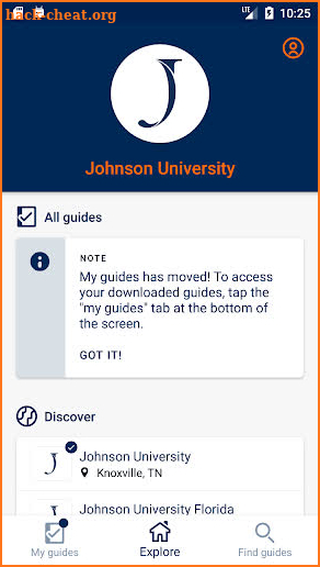 Johnson University screenshot