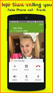 Jojo Siwa calling you - Fake phone call ID - Prank screenshot