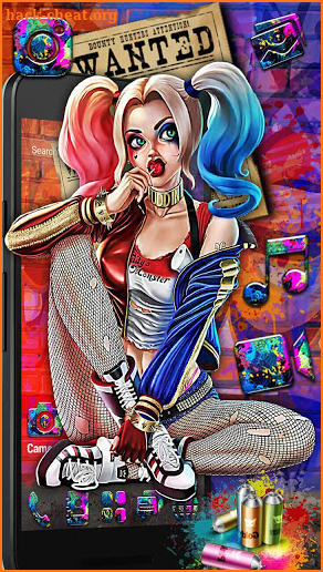 Joker Girl Graffiti Launcher Theme Live Wallpapers screenshot