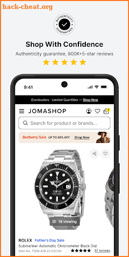 Jomashop screenshot