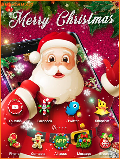 Joyful 3D Red Christmas Theme screenshot