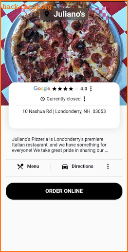 Juliano's Italian Pizzeria screenshot